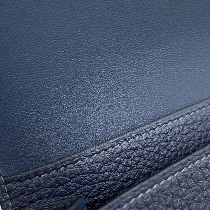 エルメス 長財布 ドゴンGM ブルーネイビー/シルバー金具 トゴ K刻印 HERMES 財布