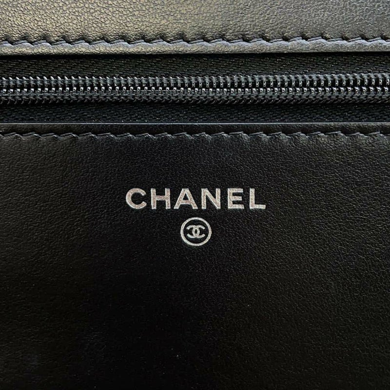 シャネル チェーンウォレット マトラッセ ココマーク スターモチーフ ラインストーン スエード CHANEL 黒
