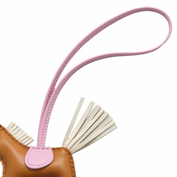 エルメス バッグチャーム ロデオPM セサミ/モーヴシルベストル/クレ U刻印 ラムスキン HERMES チャーム