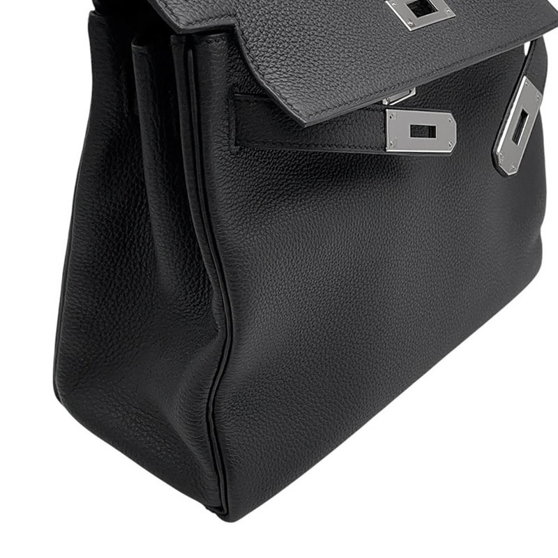 エルメス ハンドバッグ ケリー28 内縫い ブラック/シルバー金具 トゴ Y刻印 2wayショルダー 黒