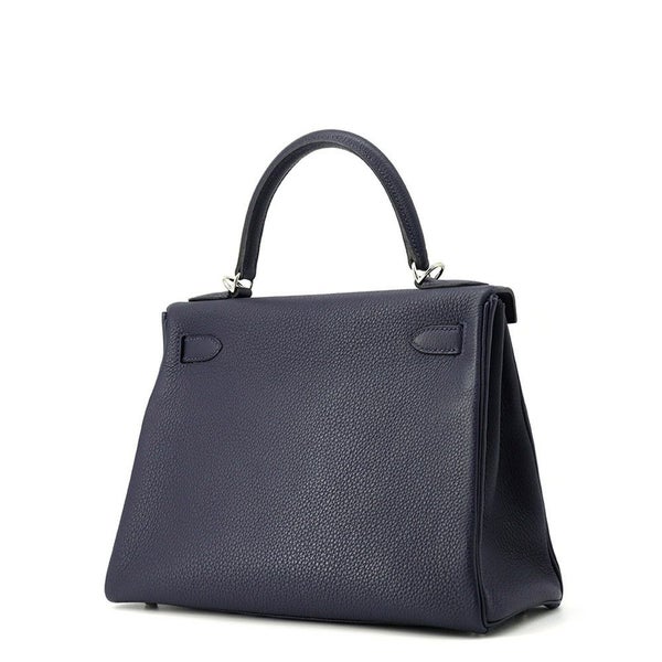 エルメス ハンドバッグ ケリー28 内縫い ブルーニュイ/シルバー金具 トゴ C刻印 2wayショルダー