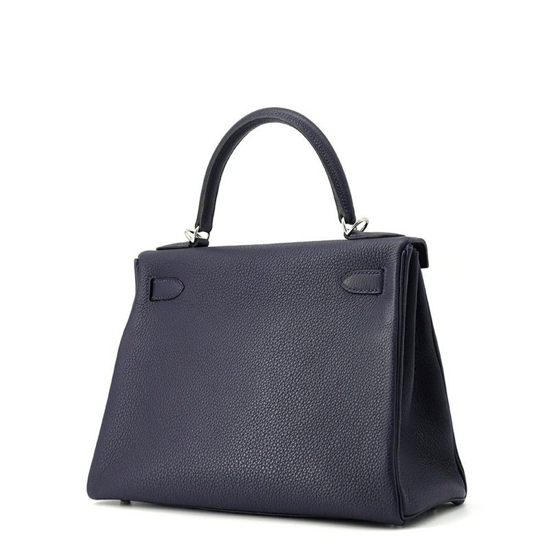 エルメス ハンドバッグ ケリー28 内縫い ブルーニュイ/シルバー金具 トゴ C刻印 2wayショルダー