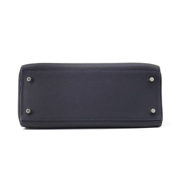 エルメス ハンドバッグ ケリー28 内縫い ブルーニュイ/シルバー金具 トゴ C刻印 2wayショルダー