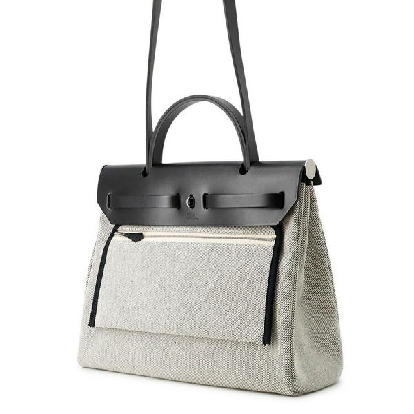 エルメス エールバッグジップPM ペガサスポップ ブラック/ブルーインディゴ/エクリュ/シルバー金具 トワルアッシュ/ヴァッシュハンター Y刻印 黒