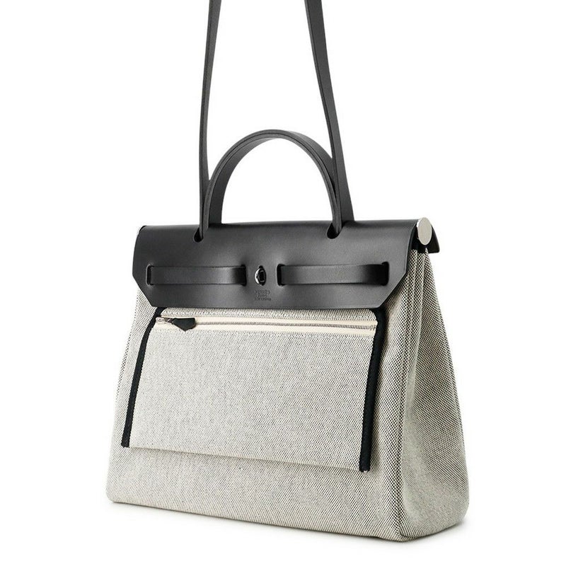 エルメス エールバッグジップPM ペガサスポップ ブラック/ブルーインディゴ/エクリュ/シルバー金具 トワルアッシュ/ヴァッシュハンター Y刻印 黒