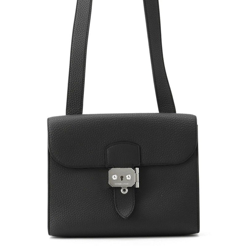 エルメス ショルダーバッグ サック ア デペッシュ21 ブラック/シルバー金具 トゴ B刻印 黒