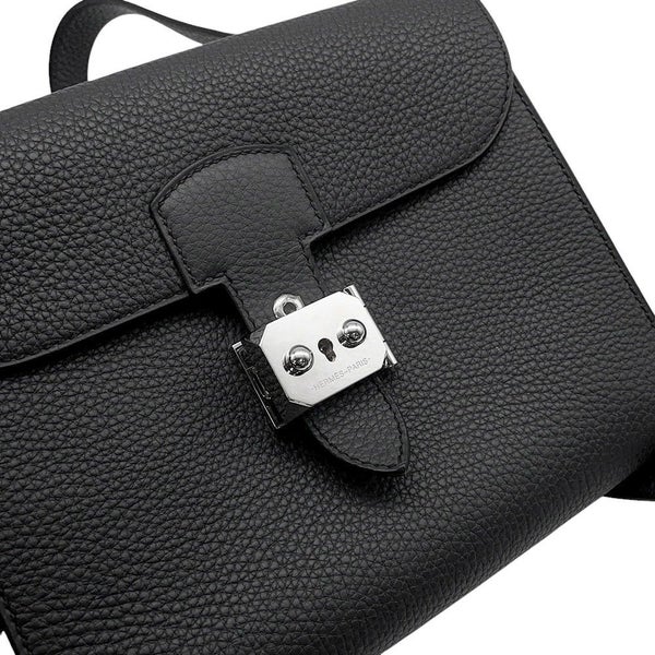 エルメス ショルダーバッグ サック ア デペッシュ21 ブラック/シルバー金具 トゴ B刻印 黒
