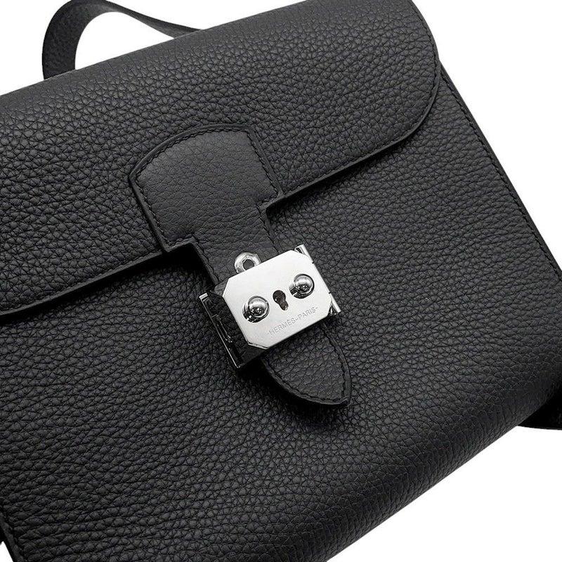 エルメス ショルダーバッグ サック ア デペッシュ21 ブラック/シルバー金具 トゴ B刻印 黒