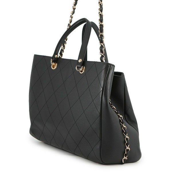 シャネル チェーントートバッグ ココマーク カーフレザー AS0356 CHANEL バッグ 2Wayショルダーバッグ 黒