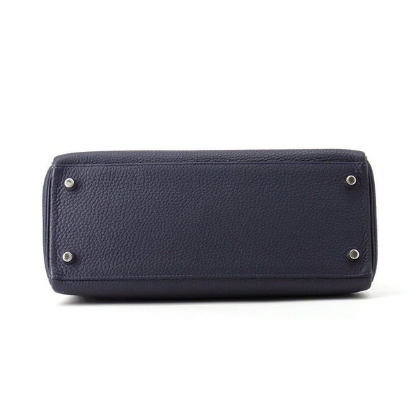 エルメス ハンドバッグ ケリー28 内縫い ブルーニュイ/シルバー金具 トゴ X刻印 ２wayショルダー