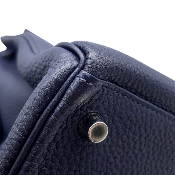 エルメス ハンドバッグ ケリー28 内縫い ブルーニュイ/シルバー金具 トゴ X刻印 ２wayショルダー