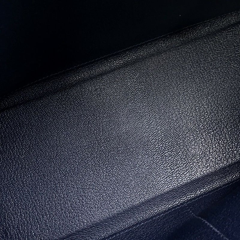 エルメス ハンドバッグ ケリー28 内縫い ブルーニュイ/シルバー金具 トゴ X刻印 ２wayショルダー