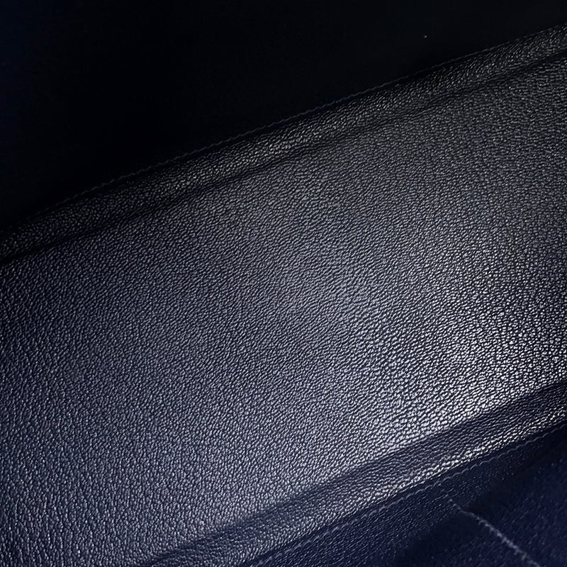 エルメス ハンドバッグ ケリー28 内縫い ブルーニュイ/シルバー金具 トゴ X刻印 ２wayショルダー