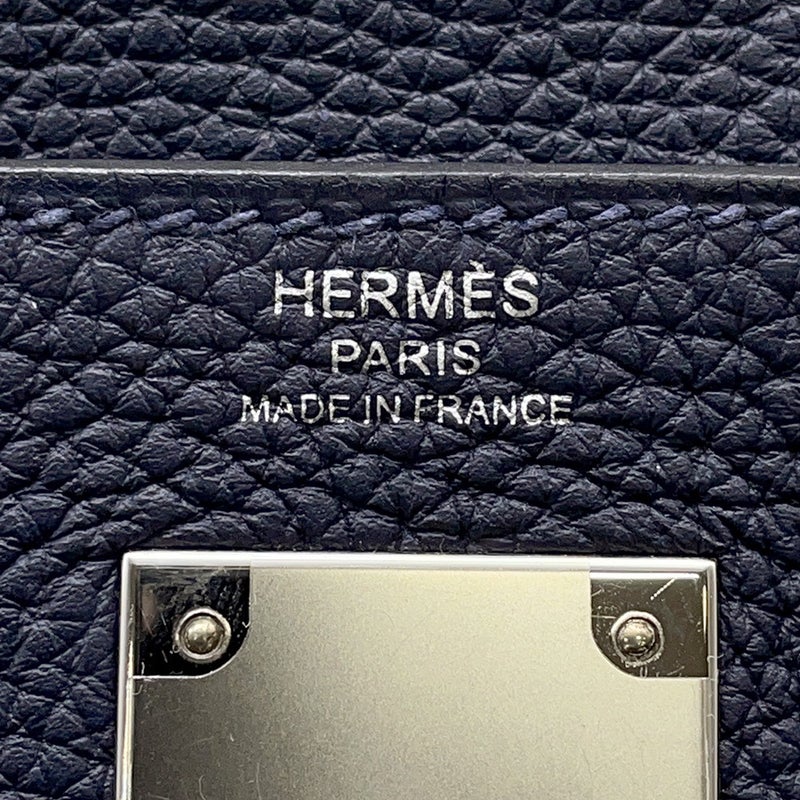 エルメス ハンドバッグ ケリー28 内縫い ブルーニュイ/シルバー金具 トゴ X刻印 ２wayショルダー