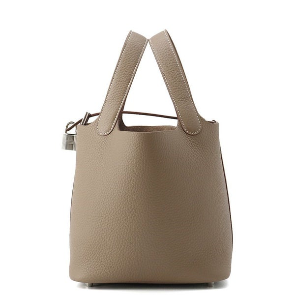 エルメス ハンドバッグ ピコタンロックPM エトゥープ/シルバー金具 トリヨンクレマンス K刻印