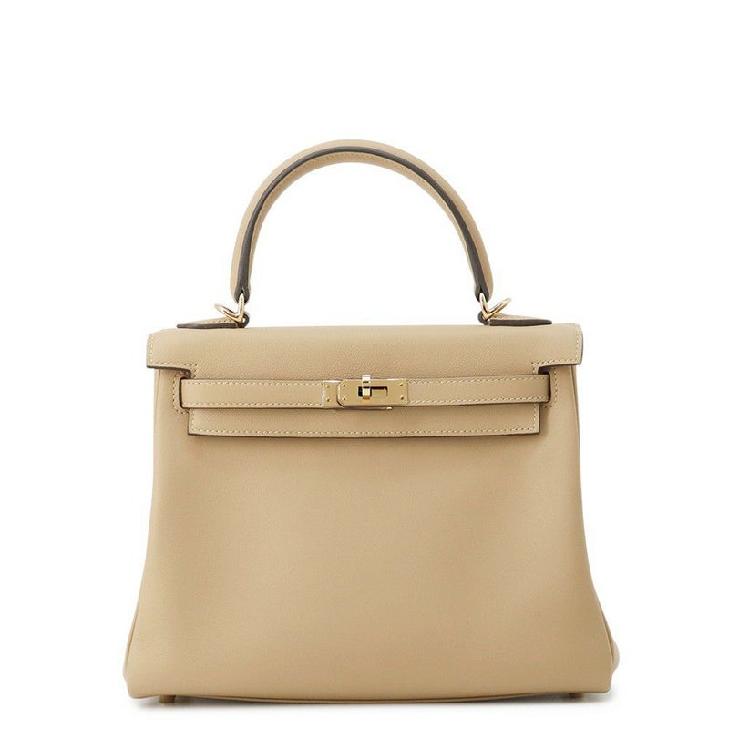 エルメス ハンドバッグ ケリー25 内縫い プシエール/シャンパンゴールド金具 スイフト K刻印 ２wayショルダー