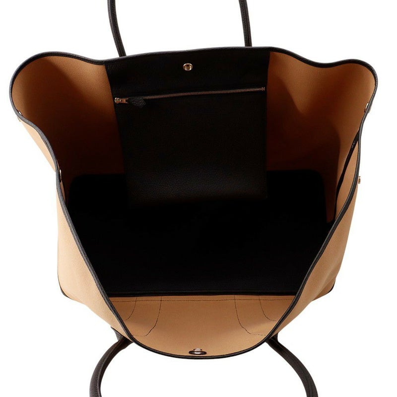 エルメス トートバッグ ガーデンパーティGM デューン/ブラック/シルバー金具 トワルアッシュ/ネゴンダ W刻印