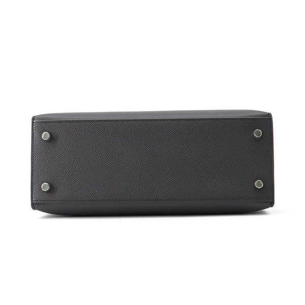 エルメス ハンドバッグ ケリー25 外縫い アルドワーズ/エレクトラム金具 エプソン K刻印 2wayショルダー黒