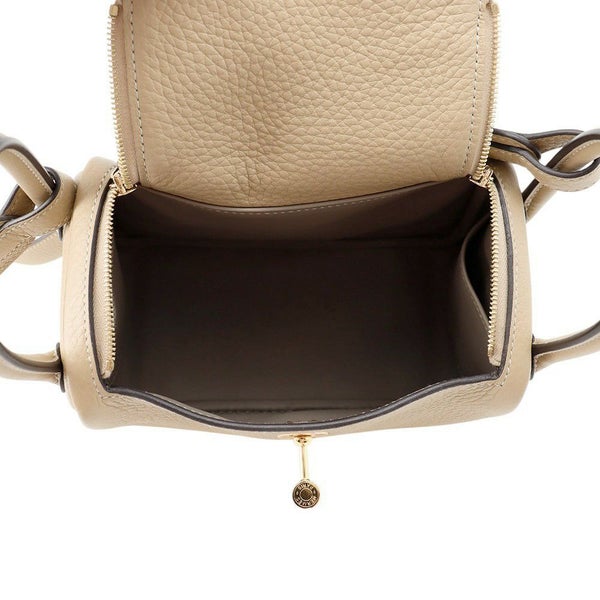 エルメス リンディ ミニ ヴェルソ トレンチ/エトゥープ/ゴールド金具 トリヨンクレマンス K刻印 2wayショルダー