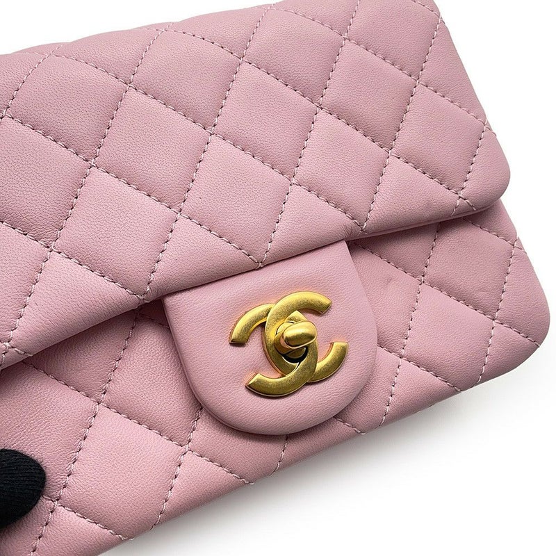 シャネル チェーンショルダーバッグ ミニ マトラッセ ココマーク カメリア ラムスキン AS4040 CHANEL