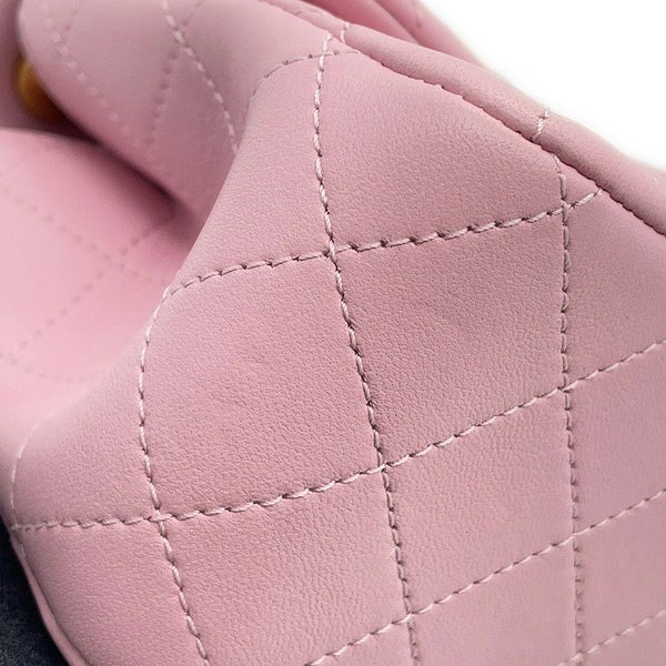 シャネル チェーンショルダーバッグ ミニ マトラッセ ココマーク カメリア ラムスキン AS4040 CHANEL