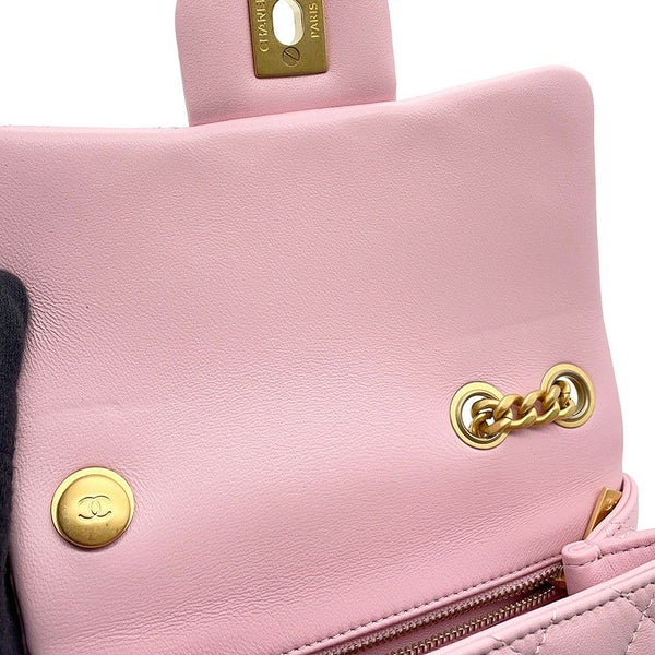 シャネル チェーンショルダーバッグ ミニ マトラッセ ココマーク カメリア ラムスキン AS4040 CHANEL