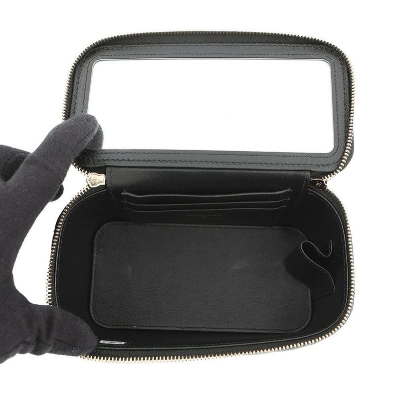 シャネル チェーンショルダーバッグ マトラッセ ココマーク ヴァニティケース ラムスキン AP2199 CHANEL 黒