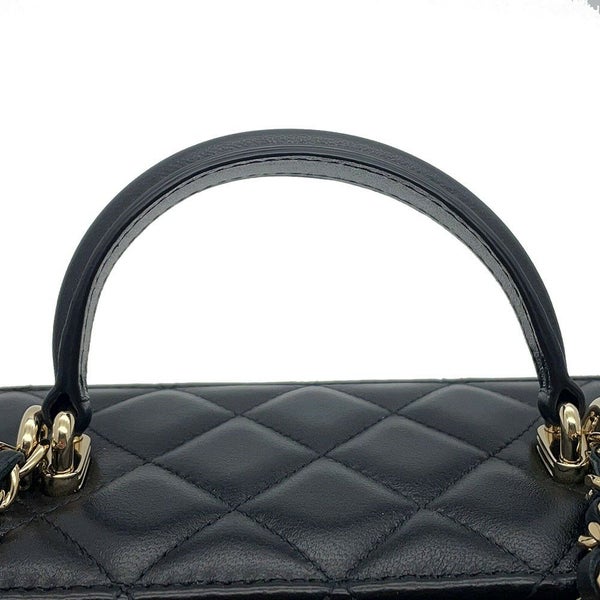 シャネル チェーンショルダーバッグ マトラッセ ココマーク ヴァニティケース ラムスキン AP2199 CHANEL 黒