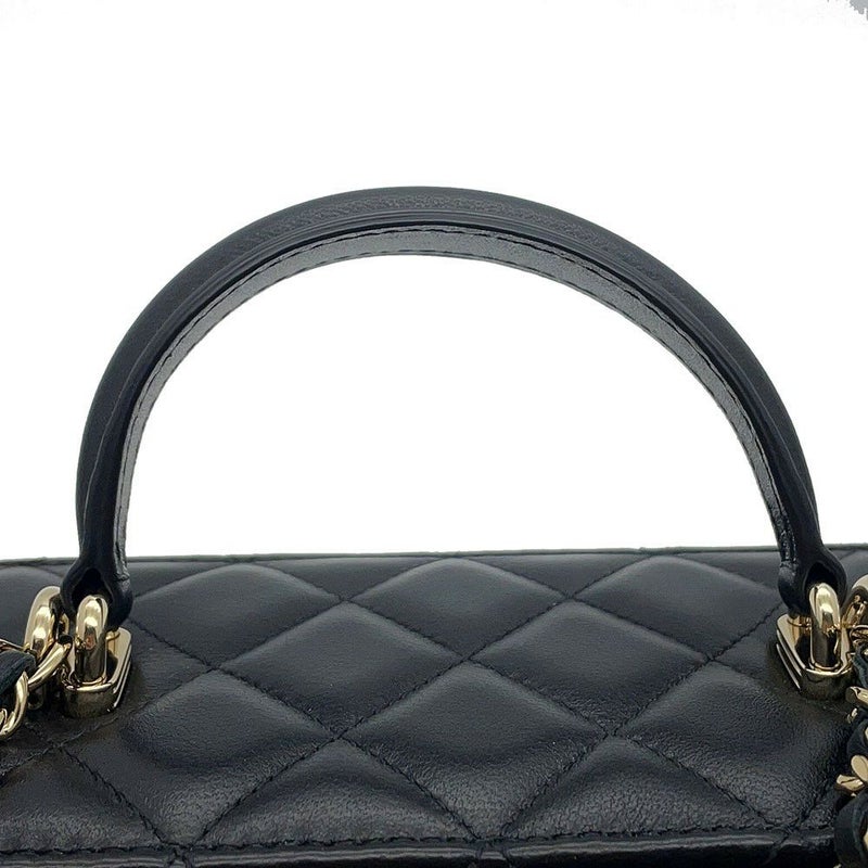 シャネル チェーンショルダーバッグ マトラッセ ココマーク ヴァニティケース ラムスキン AP2199 CHANEL 黒