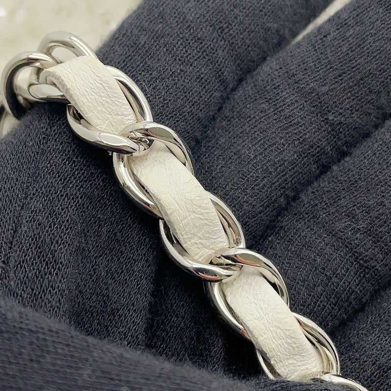 シャネル チェーンショルダーバッグ マトラッセ ココマーク フェイクパール ビーズ ムートン CHANEL バッグ 白