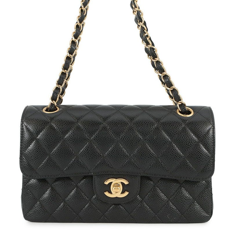 シャネル チェーンショルダーバッグ マトラッセ23 ココマーク Wフラップ キャビアスキン A01113 CHANEL 黒