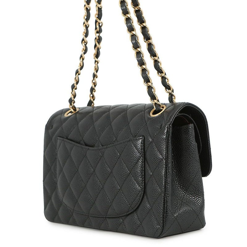 シャネル チェーンショルダーバッグ マトラッセ23 ココマーク Wフラップ キャビアスキン A01113 CHANEL 黒