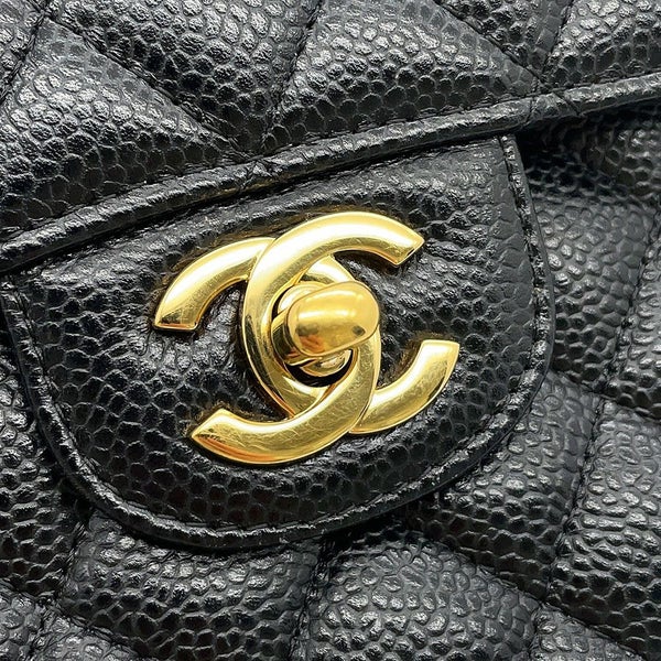 シャネル チェーンショルダーバッグ マトラッセ23 ココマーク Wフラップ キャビアスキン A01113 CHANEL 黒
