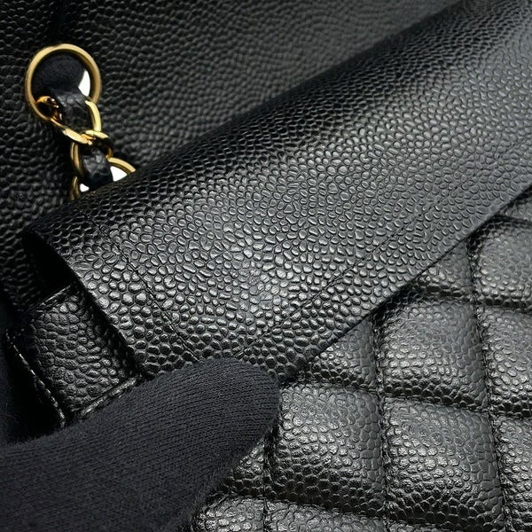 シャネル チェーンショルダーバッグ マトラッセ23 ココマーク Wフラップ キャビアスキン A01113 CHANEL 黒