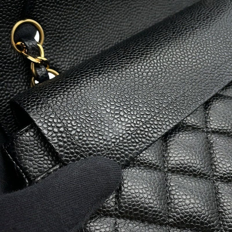 シャネル チェーンショルダーバッグ マトラッセ23 ココマーク Wフラップ キャビアスキン A01113 CHANEL 黒