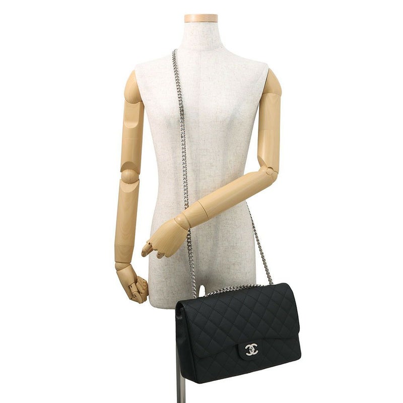 シャネル チェーンショルダーバッグ マトラッセ30 ココマーク キャビアスキン A28600 CHANEL デカマト 黒