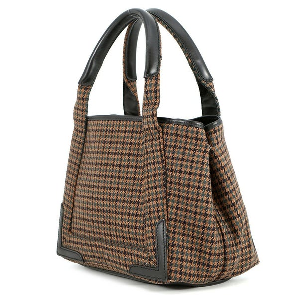 バレンシアガ トートバッグ ネイビーカバス スモール ポーチ付 千鳥柄 339933 BALENCIAGA 黒