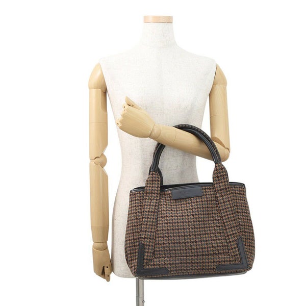 バレンシアガ トートバッグ ネイビーカバス スモール ポーチ付 千鳥柄 339933 BALENCIAGA 黒