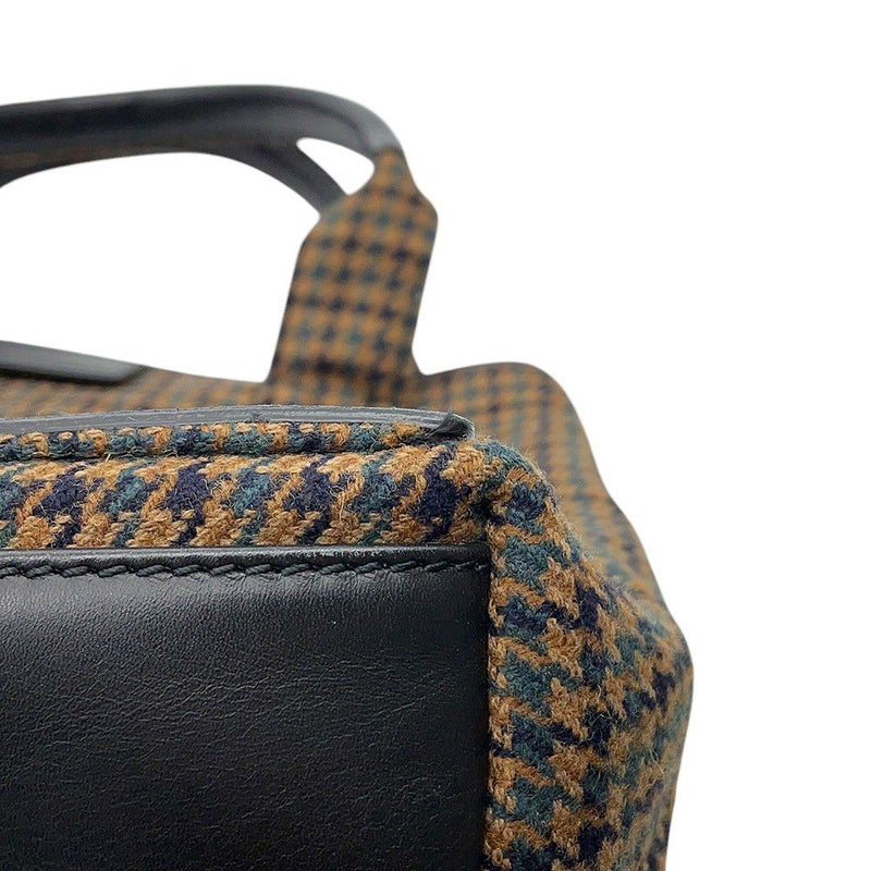 バレンシアガ トートバッグ ネイビーカバス スモール ポーチ付 千鳥柄 339933 BALENCIAGA 黒