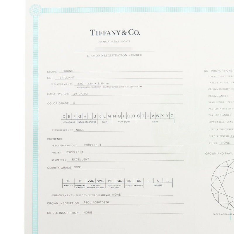 ティファニー ネックレス ソリティア ダイヤモンド ペンダント ダイヤ 1P 0.21ct Pt950プラチナ Tiffany&Co.