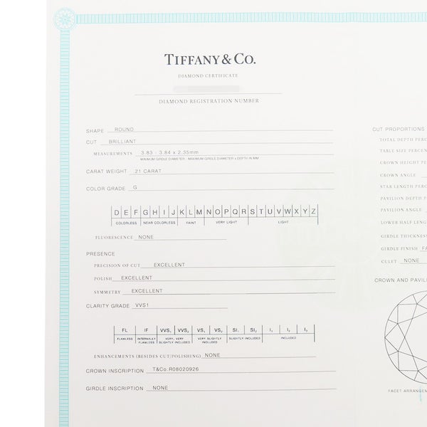 ティファニー ネックレス ソリティア ダイヤモンド ペンダント ダイヤ 1P 0.21ct Pt950プラチナ Tiffany&Co.