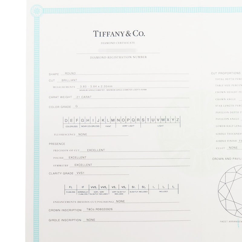 ティファニー ネックレス ソリティア ダイヤモンド ペンダント ダイヤ 1P 0.21ct Pt950プラチナ Tiffany&Co.