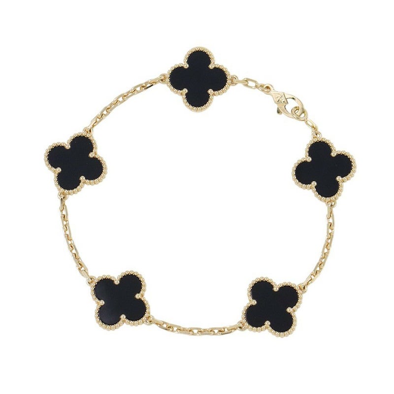 ヴァンクリーフ＆アーペル ブレスレット ヴィンテージ アルハンブラ ブレスレット 5モチーフ オニキス K18YG VCARA41300