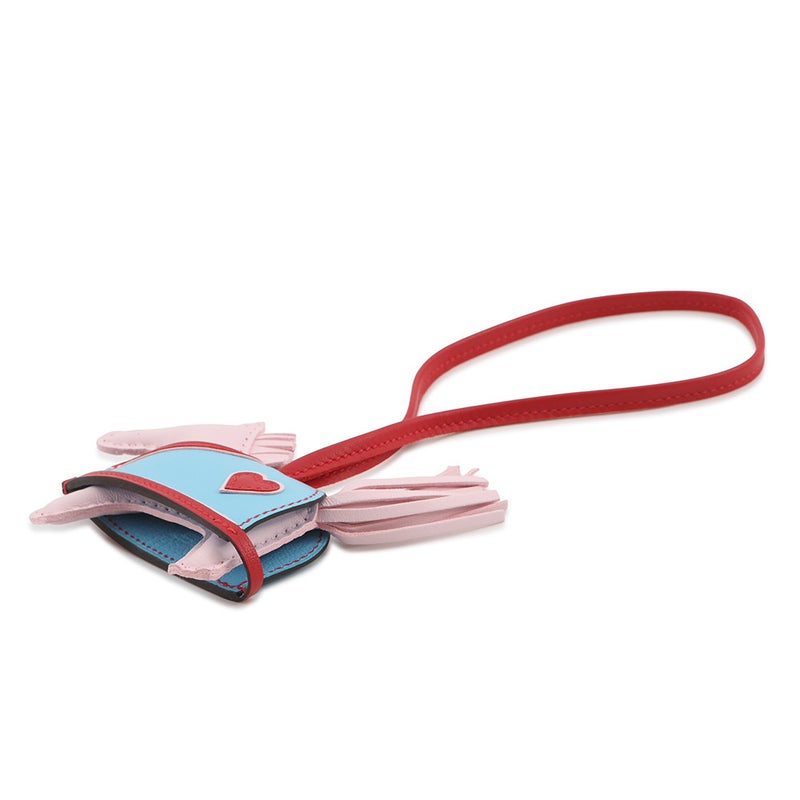 エルメス バッグチャーム ロデオPM ロベオクール ローズダーリン/ルージュラデュー/セレスト ラムスキン K刻印 HERMES チャーム