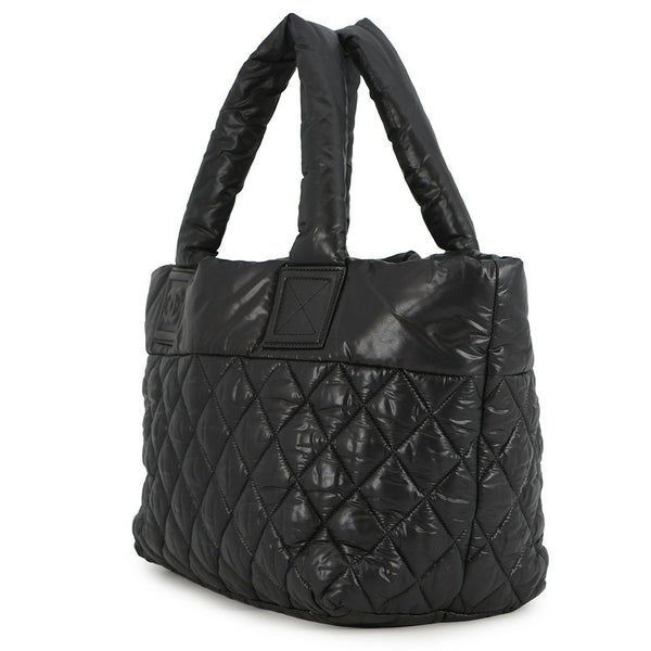 シャネル トートバッグ  コココクーン ココマーク マトラッセ スモール PM ナイロン A48610 CHANEL バッグ 黒