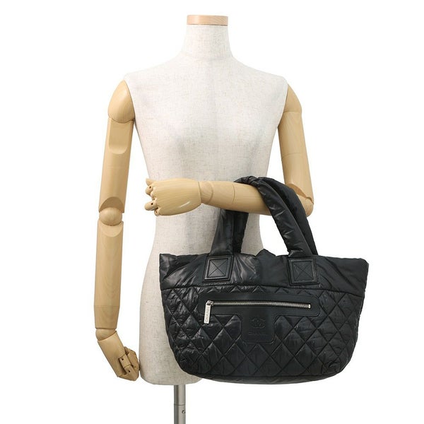 シャネル トートバッグ  コココクーン ココマーク マトラッセ スモール PM ナイロン A48610 CHANEL バッグ 黒