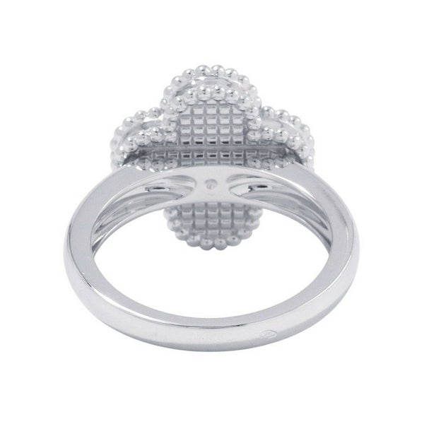 ヴァンクリーフ&アーペル リング ヴィンテージ アルハンブラ リング ギヨシェ K18WGホワイトゴールド サイズ54 VCARP9XI00 指輪