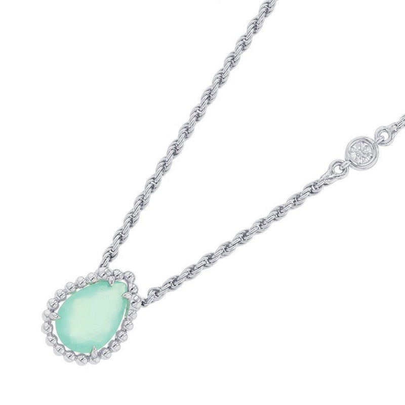 ブシュロン ネックレス セルパンボエム ペンダント エクストラスモール アクアプレーズ 1P 0.78ct/ダイヤ 8P 計0.03ct K18WG JPN00654