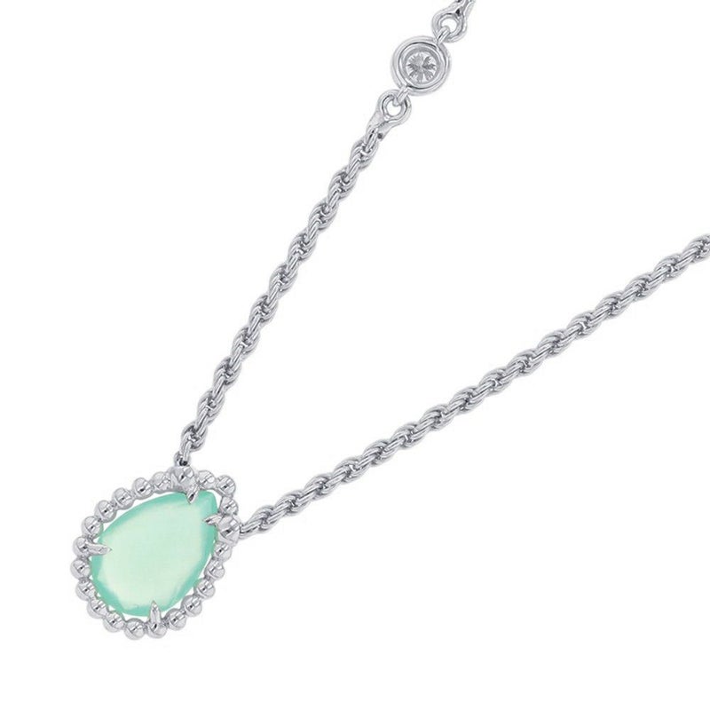 ブシュロン ネックレス セルパンボエム ペンダント エクストラスモール アクアプレーズ 1P 0.78ct/ダイヤ 8P 計0.03ct K18WG JPN00654