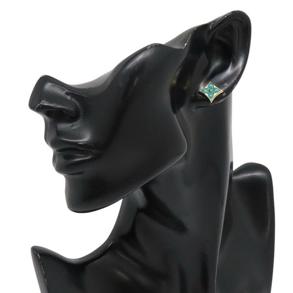 ルイヴィトン ピアス スター カラー フロッサム BB アマゾナイト K18YGイエローゴールド Q16641 LOUIS VUITTON